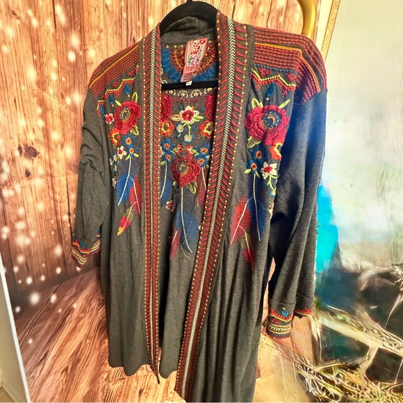 Johnny Was Multicolor Embroidered Cardigan - Picture 13 of 15